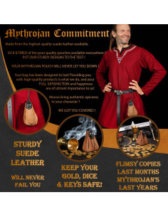 Medieval brown and black leather bag for recreations 2