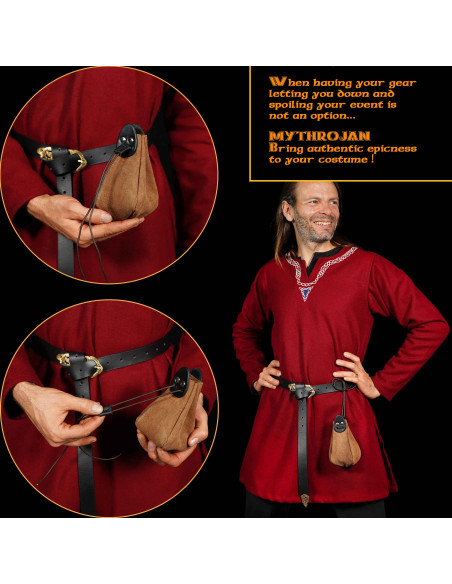 Medieval brown and black leather bag... Medieval brown and black leather bag...