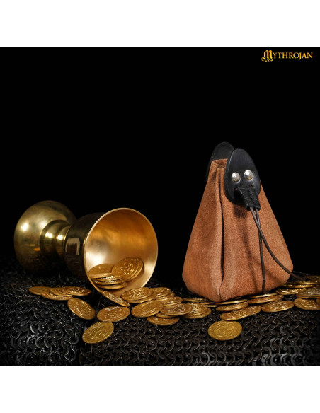 Medieval brown and black leather bag... Medieval brown and black leather bag...