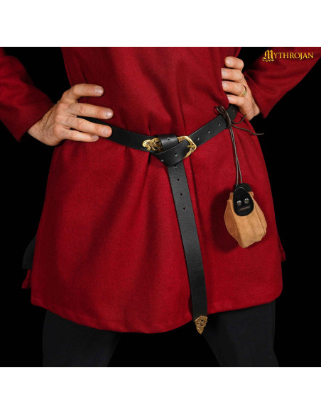 Medieval brown and black leather bag... Medieval brown and black leather bag...