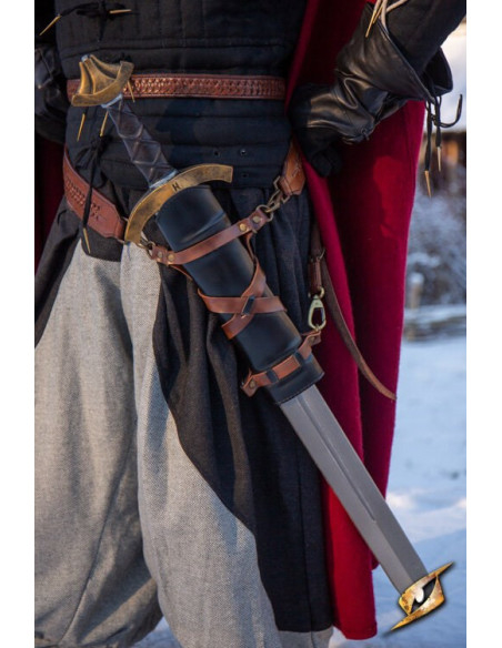 LARP sword baldric, synthetic leather