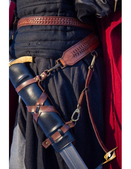 LARP sword baldric, synthetic leather
