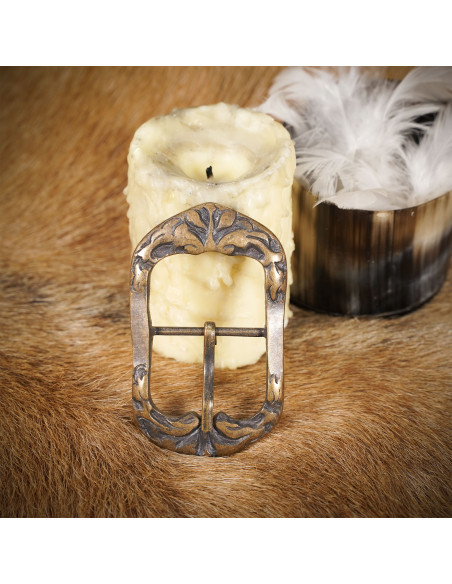 Medieval buckle in antique brass...