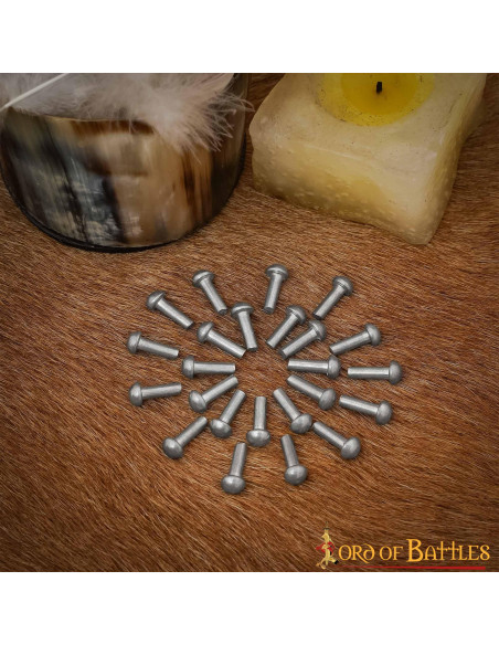 Pack of 25 mushroom head steel rivets...