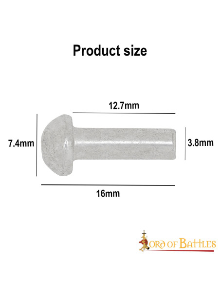 Pack of 25 mushroom head steel rivets...