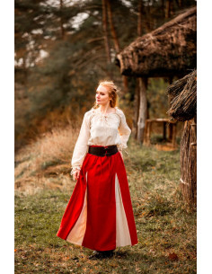 Medieval long-sleeved blouse Edith model, natural white