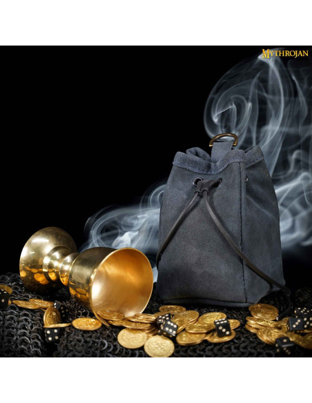 Medieval suede leather bag for... Medieval suede leather bag for...