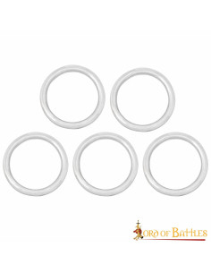 Pack of 5 nickel-plated steel rings for belts