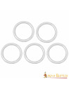 Pack of 5 nickel-plated steel rings for belts (2.54 cm)