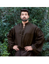 Medieval cotton shirt with laces, brown.