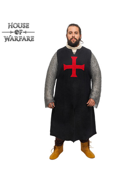 Medieval tabard crusaders, black color