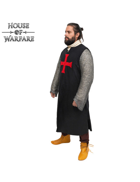 Medieval tabard crusaders, black color
