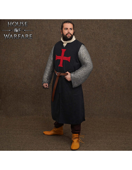 Medieval tabard crusaders, black color