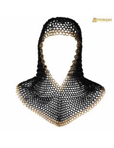 Executioner chain mail edges in brass, blackened finish -...