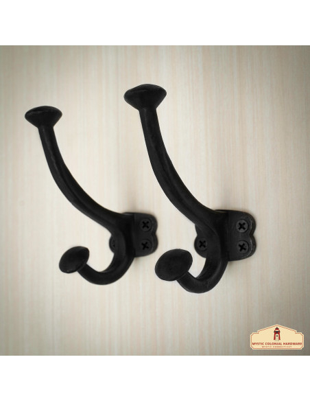 Set of 2 Cast Iron Wall Hooks,...