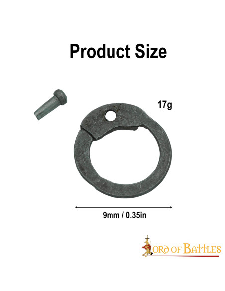 Flat chain mail rings with rivets,... Flat chain mail rings with rivets,...