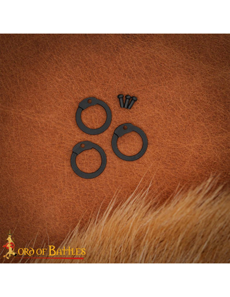 Flat chain mail rings with rivets,... Flat chain mail rings with rivets,...