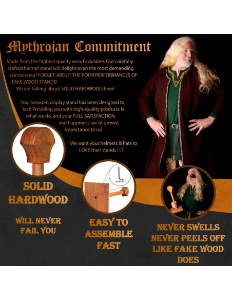 Wooden support for hanging helmets...