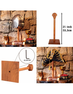 Wooden support for hanging helmets (53.3 cm.) 2