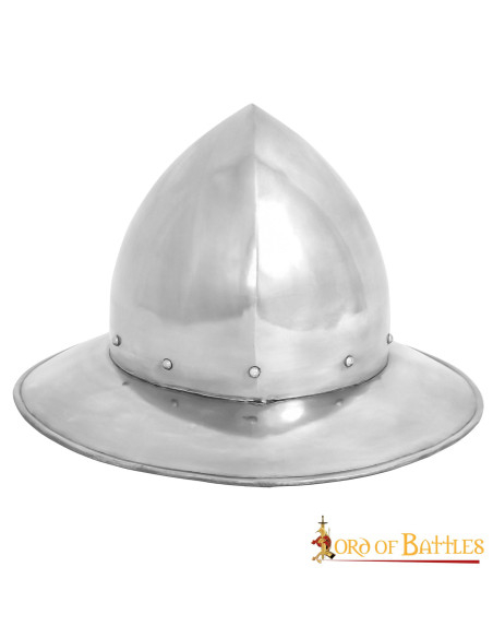Medieval Kettle helmet in steel,...