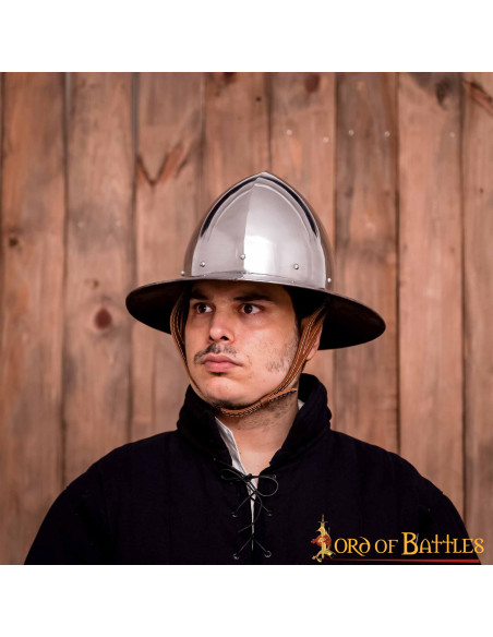 Medieval Kettle helmet in steel,...