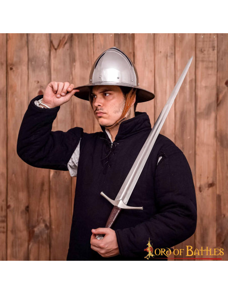 Medieval Kettle helmet in steel,...