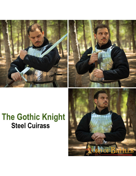 Medieval Gothic cuirass in steel,...