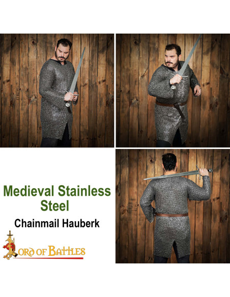 Stainless steel chain mail, riveted...