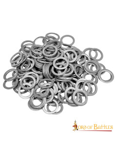 Polished Steel Solid Flat Rings, 9mm
