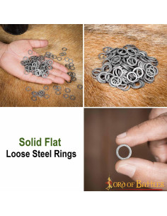 Polished Steel Solid Flat Rings, 9mm 2