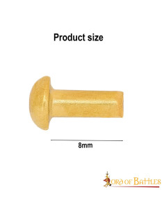 Pack of 25 mushroom head brass rivets (8 mm.) 2