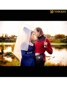 Men's Medieval Lace-Up Jacket in Red 2