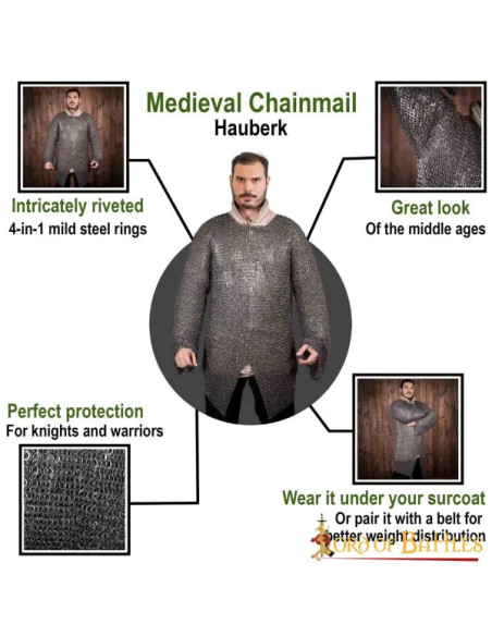 Chainmail riveted flat rings 9 mm.