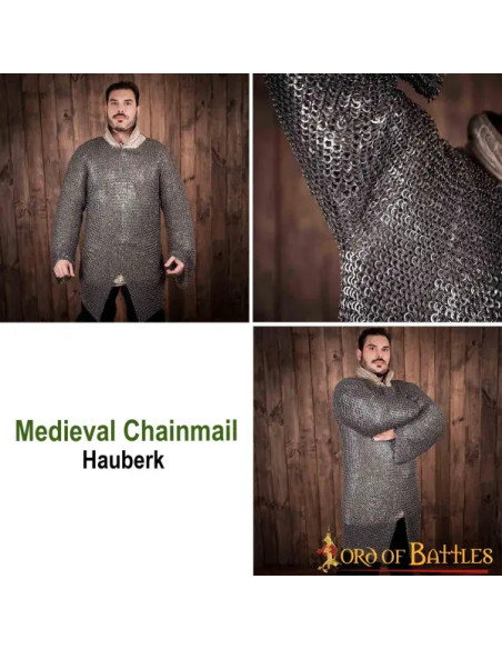 Chainmail riveted flat rings 9 mm.