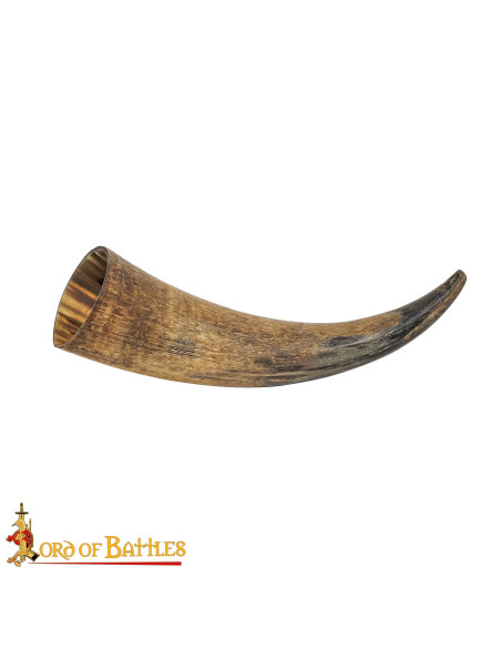 Medieval ox drinking horn made by hand