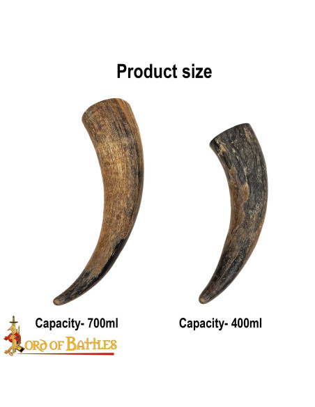 Medieval ox drinking horn made by hand