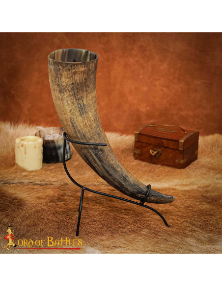 Medieval ox drinking horn made by hand