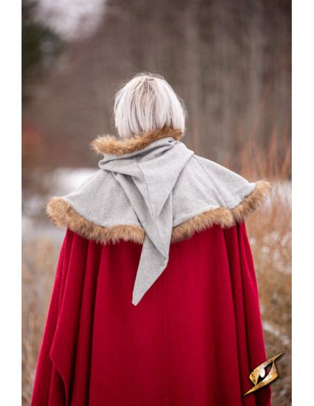 Medieval Fimbul hood in wool - Gray