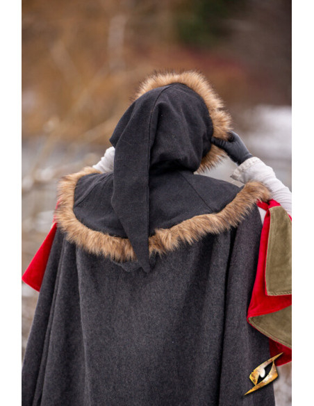 Medieval Fimbul hood in wool - Black