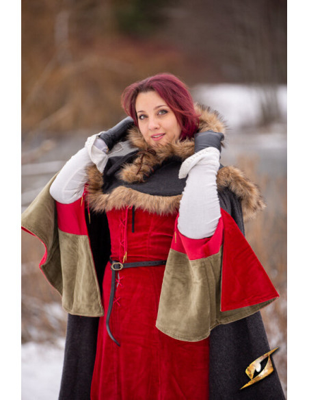 Medieval Fimbul hood in wool - Black