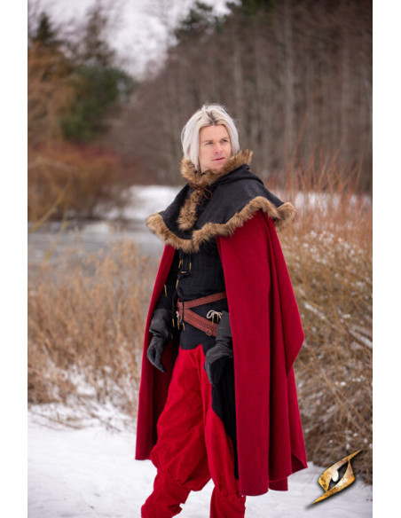 Medieval Fimbul hood in wool - Black