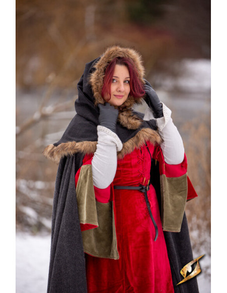 Medieval Fimbul hood in wool - Black