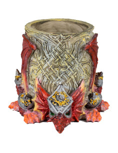 Medieval Red Dragon pencil holder 2