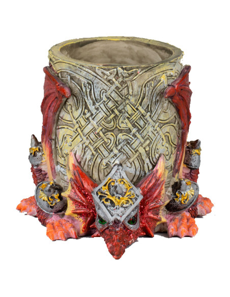 Medieval Red Dragon pencil holder