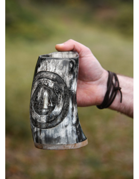 Viking Valknut jug num. 1 horn... Viking Valknut jug num. 1 horn...