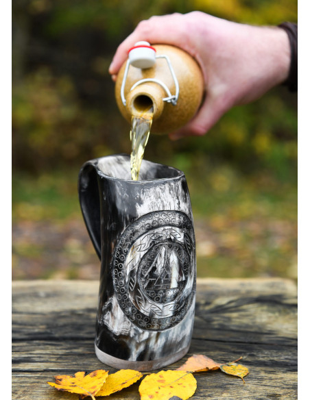 Viking Valknut jug num. 1 horn... Viking Valknut jug num. 1 horn...