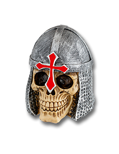 Medieval warrior skull with Christian...