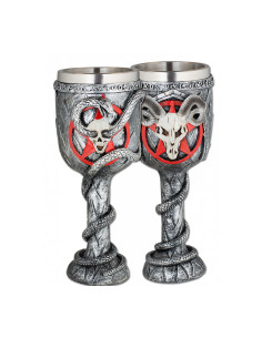 Medieval demonic gothic ram skull cup (18.5 cm.)