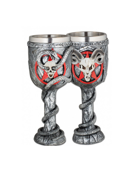 Medieval demonic gothic ram skull cup...