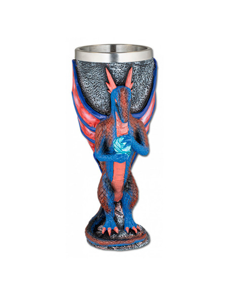 Medieval colored dragon cup (18.5 cm.)